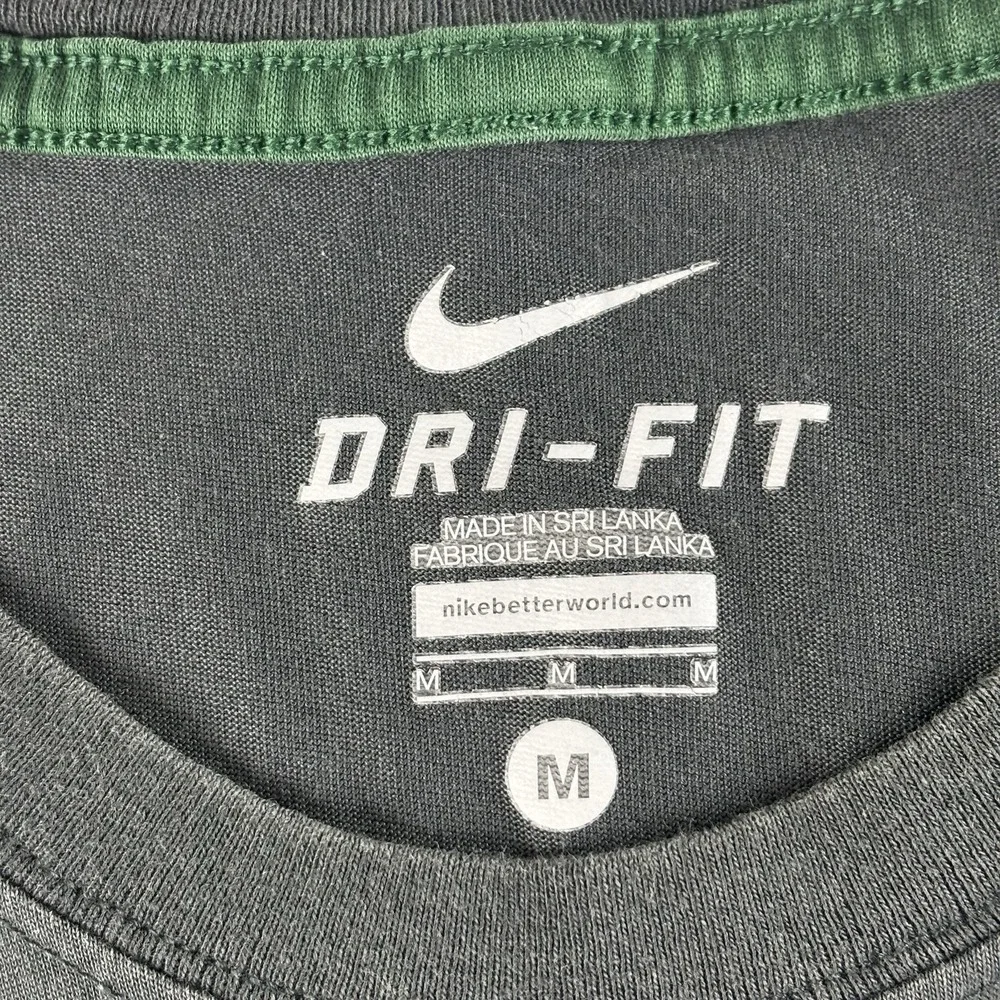 NIKE‎ Shirt Men's M Dri-Fit Baseball Bat Swing Raglan Half Sleeve Black Gray Med